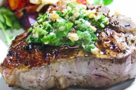 Pan-Seared Lamb Loin with Zesty Chimichurri & Roasted Trio Squash Salad