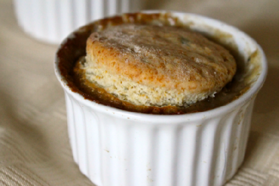 Creamed Sweet Onion with Butter Basil Biscuits